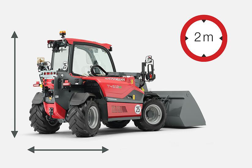 Weidemann telehandler T4512e2m x 2m class, studio