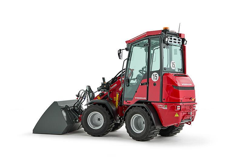 Weidemann Hoftrac 1190e imp im Studio mit Leichtgutschaufel