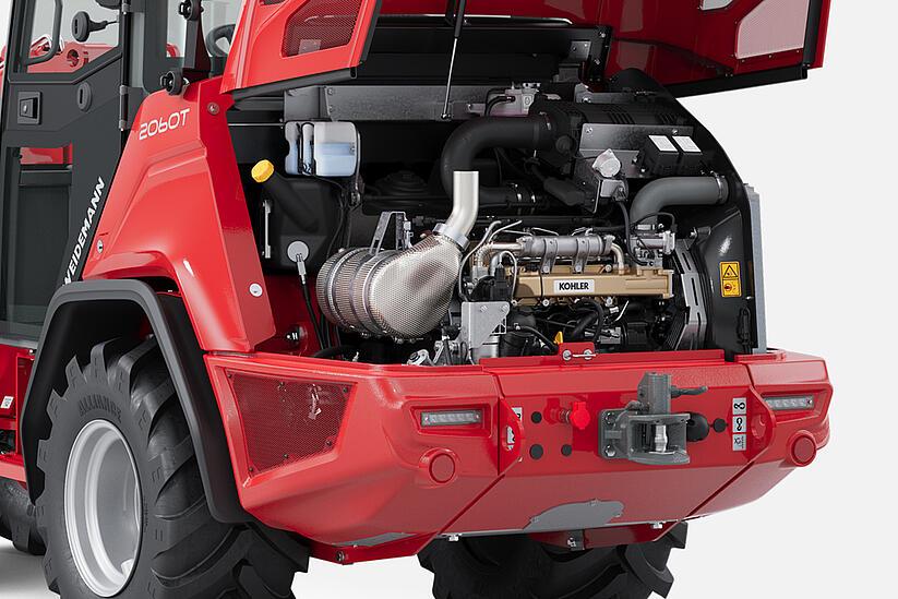 Weidemann telescopic wheel loader 2060T in studio, Emission standard Engine selection