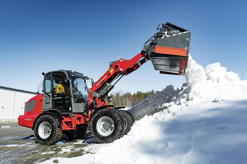 Weidemann Radlader 4080 im Wintereinsatz