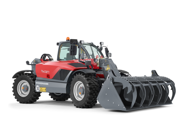 Weidemann telehandler T6027 with power grab bucket, studio