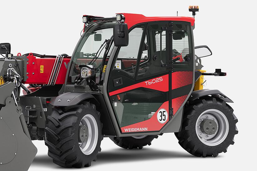 Weidemann telehandler T6025 in studio, cabin