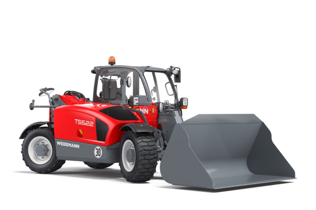 Weidemann telehandler T5522 with cargo bucket, studio