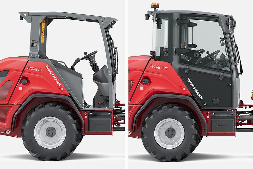 Weidemann wheel loader/telescopic wheel loader 2060/2060T in studio, Selectable driver´s cab