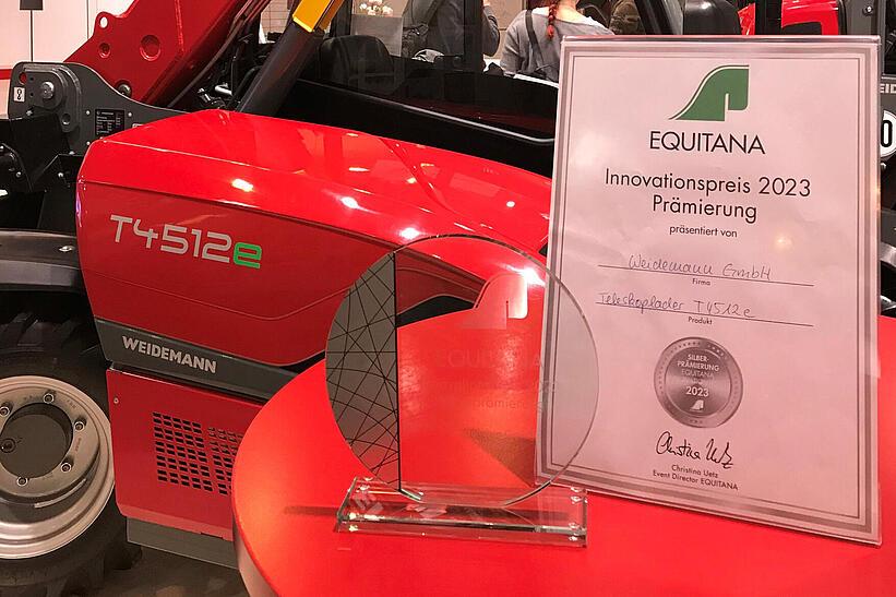 Prix de l’innovation Equitana 2023 pour la chargeuse télescopique Weidemann T4512e