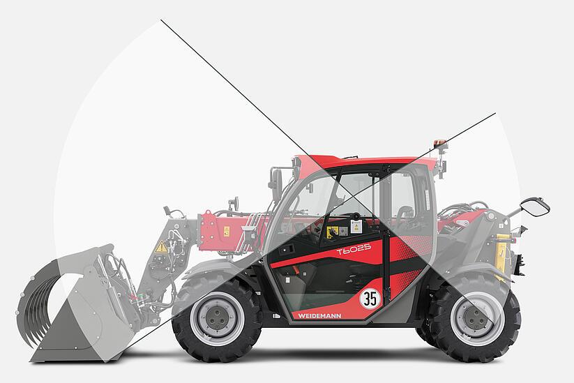 Weidemann telehandler T6025 in studio, All-round view