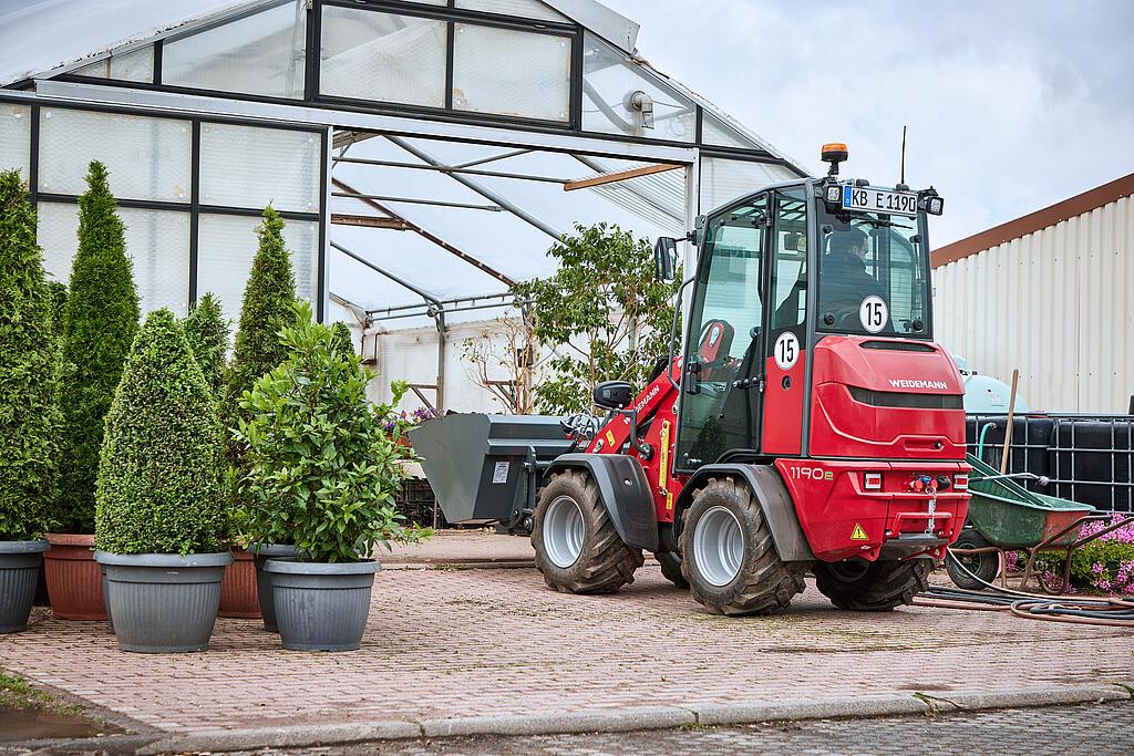 Weidemann 1190e Einsatz Bild mit Leichtgutschaufel