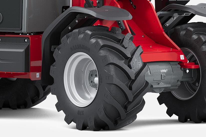 Weidemann telescopic wheel loader 2060T in studio, Tyres